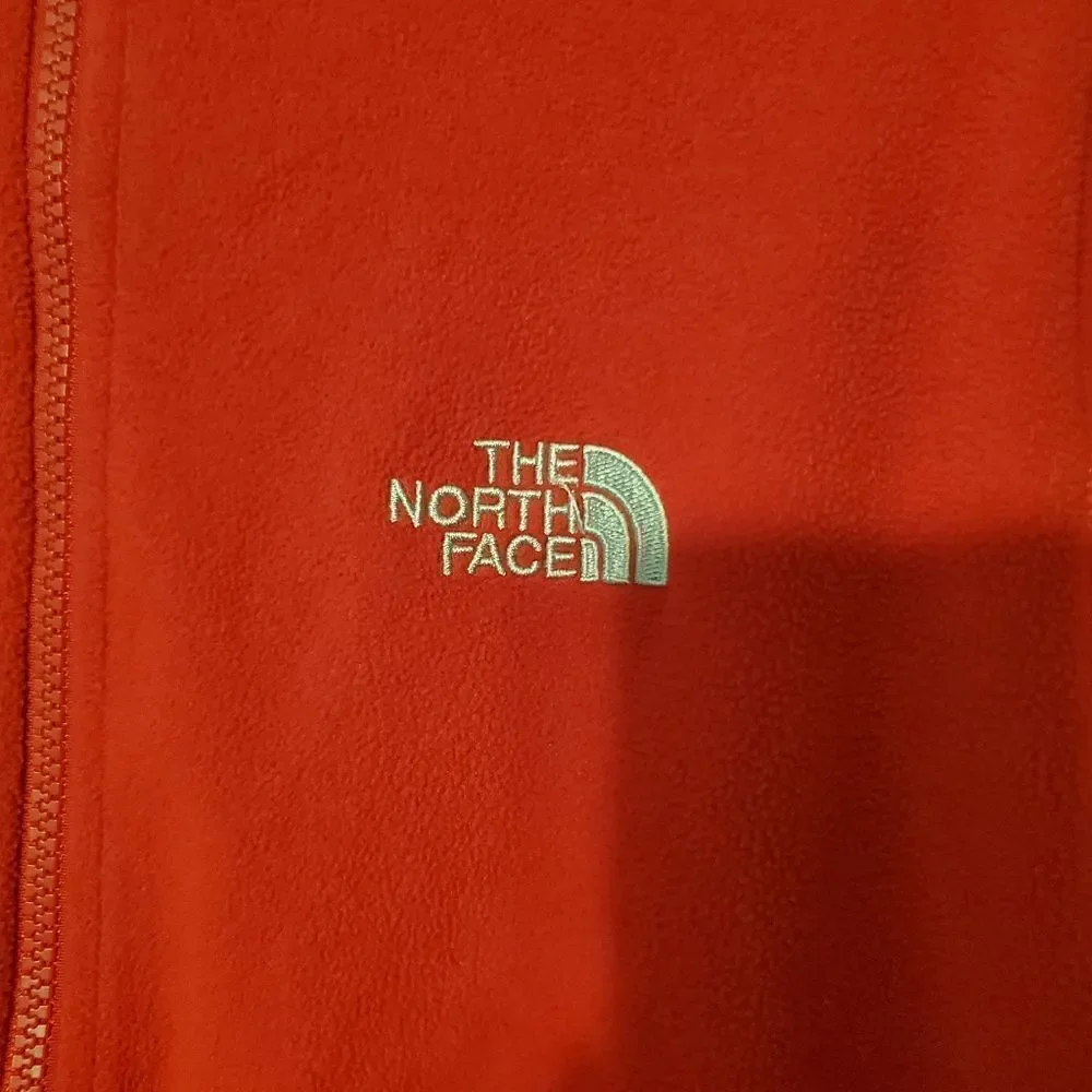 The North Face Sweater Mens Large Red Outdoors Full Zip Fleece Sweatshirt | EUC